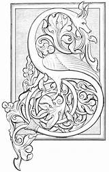 Illuminated Manuscript Letters Coloring Alphabet Pages Manuscripts Drawing Letter Medieval Lettering Colouring Book Initial Illumination Related Capital Board Celtic Times sketch template