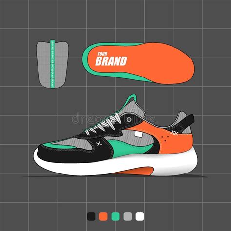running shoes template stock illustrations  running shoes