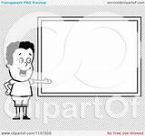 Boy Board Cartoon Chalk Presenting School Outlined Coloring Clipart Vector Thoman Cory sketch template