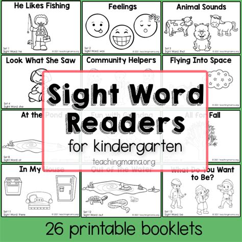 sight word readers  kindergarten teaching mama