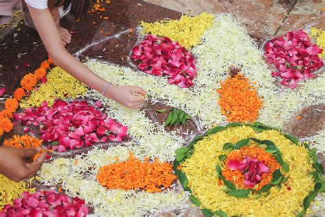 flower rangoli making diwali chuzai living