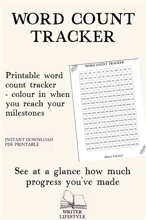 ️ This Printable Word Count Tracker Is Such An Easy Way To See How