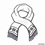 Scarf Clipart Winter Outline Drawing Illustration Vector Hand Doodle Weather Drawn Cold Christmas Snowflake Clothing Wool Clip Pattern Made Outlines sketch template