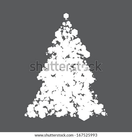 abstract hexagon pattern christmas tree design eps  vector