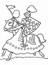 Colorear Caballeros Infantiles Ritter Mittelalter Cavaliere Colouring Sheet Knights Chevalier sketch template