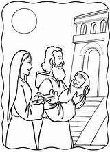 Jesus Coloring Pages Crafts Kids Grows Bible Sheets Temple sketch template