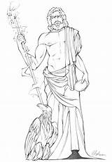 Zeus Ausmalbilder Ausmalen Dieux Chatzoudis Elias Grecs Pagan Titans Hades sketch template