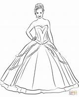 Quinceanera Colorear Quinceaneras Vestidos Quince Vestido Supercoloring Dressing sketch template