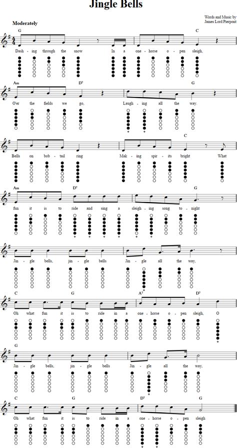 recorder notes  jingle bells