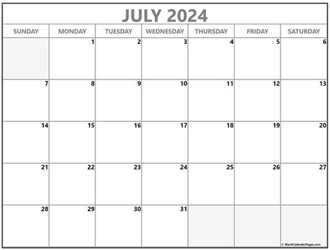 printable july  calendar   image july  calendar