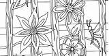 Fence Coloring Flowers sketch template