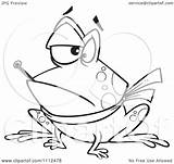 Frog Throat Sick Sore Clipart Fever Outlined Illustration Royalty Toonaday Vector sketch template