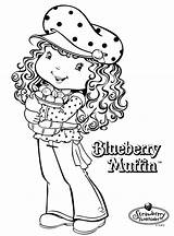 Blueberry Coloring Pages Muffin Character Kids Popular sketch template