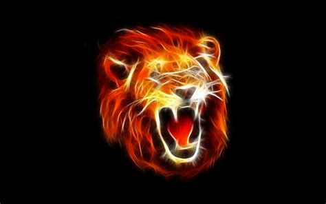 red lion head poster lion roar abstract fractalius hd wallpaper wallpaper flare