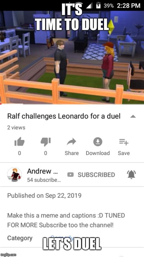 ralf challenges leonardo   duel imgflip
