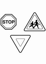 Signs Coloring Traffic sketch template