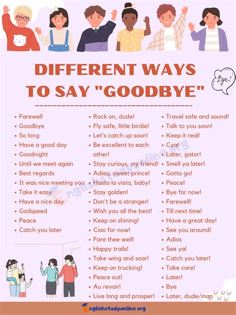 interesting list   alternative ways   goodbye english