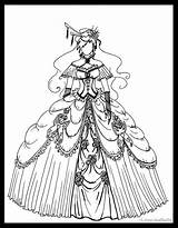Rococo Dress Baroque Sketch Barock Clothing Rokoko sketch template