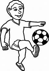 Football Playing Children Soccer Coloring Cartoon Pages Wecoloringpage Child sketch template