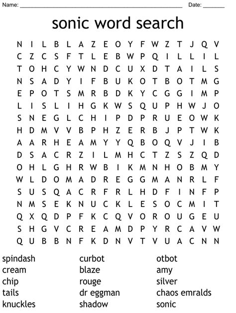 sonic word search wordmint
