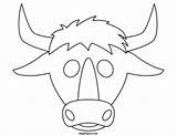 Mask Bull Color Printable Crafts Masks Animal Templates Maskspot Rodeo Coloring Bulls Cow Kids Pages Choose Board sketch template