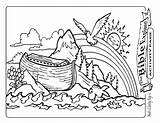 Ark Noah Coloring Pages Noahs Rainbow Printable Kids Bible Animal Flood Drawing Sheets Clipart Sunday Children Toddlers Animals Getcolorings Print sketch template