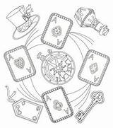 Coloring Pages Cards Playing Alice Wonderland Deck Color Silhouette Printable Play Drawing Getcolorings Colouring Getdrawings Doh Cake Adult Choose Board sketch template