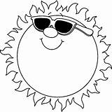 Sun Outline Clipart Summer Clip August Google sketch template