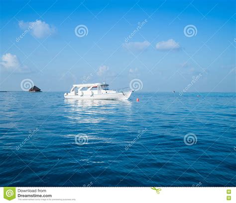 boat   middle  ocean stock image image  view vehicle