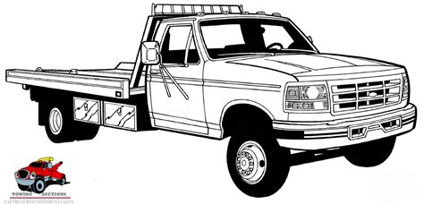 flatbed tow truck clip art clipart   truck coloring pages