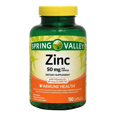 spring valley zinc  mg  vitamin   mcg capsules  ct