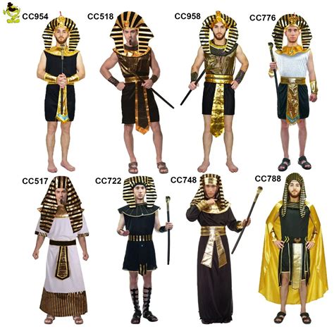 adult men glod egyptian pharaoh costume  man halloween party