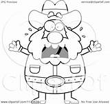 Chubby Cartoon Prospector Miner Freaking Vector Clipart Cory Thoman Outlined Coloring sketch template