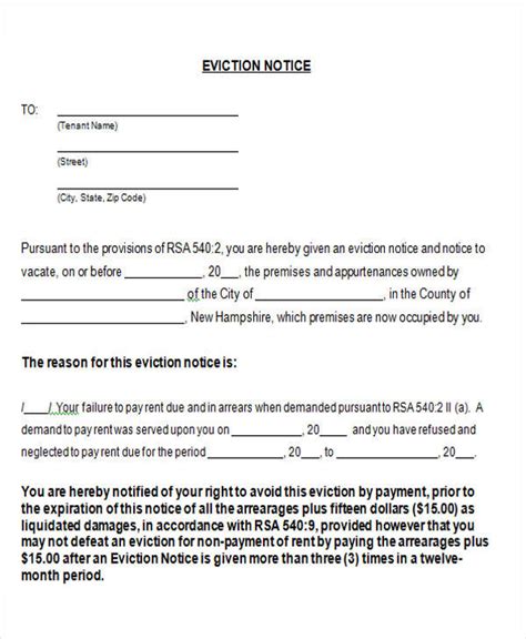 sample letter  eviction notice  tenant lodi letter