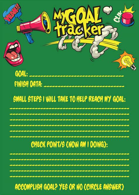 printable goal tracker template     printablee