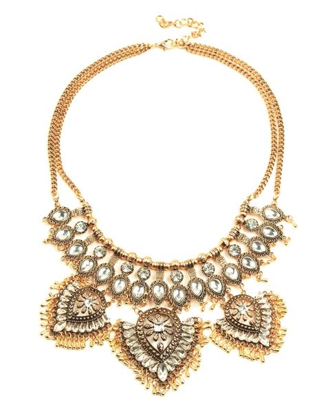 high quality crystal statement necklace crystal vintage gold statement