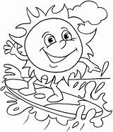 Summer Coloring Pages Water Surfing Safety Camp Kids Colouring sketch template
