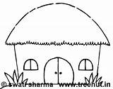 Hut Coloring Pages House Thatched African Template Treehut Designlooter 480px 93kb sketch template