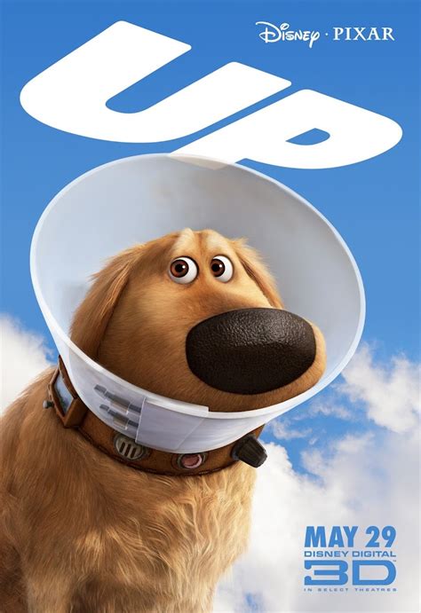 film talking dog dug  dog cone  shame