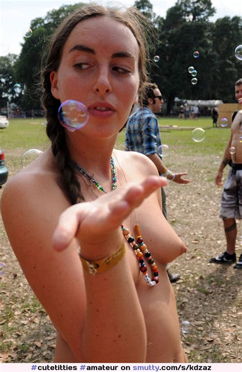 Amateur Hippie Public Outdoors Tits Puffies