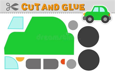 cut  glue creen car vector illustration stock vector illustration