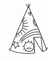 Coloring Teepee Pages Simple Tent Printable Objects Clipart Drawing Native Tipi Color Sheets Commandments Lis Fleur Ten Kids Iditarod Easy sketch template