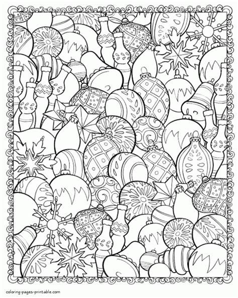 christmas coloring pictures  adults ornament christmas coloring