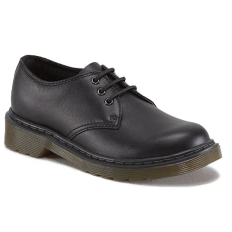 dr martens kids everley black lace  school comfort shoe
