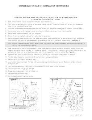fillable  cambercaster bolt kit installation instructions  fax
