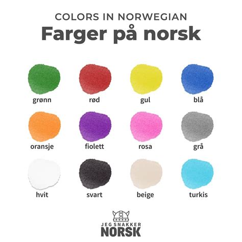 colors  norwegian farger pa norsk jegsnakkernorsk learnnorwergian norsk bokmal