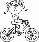 Bike Riding Girl Clipart Bicycle Coloring Pages Clip Ride Drawing Biking Transportation Car Cycling Outline Bmx Land Girls Mycutegraphics Boy sketch template