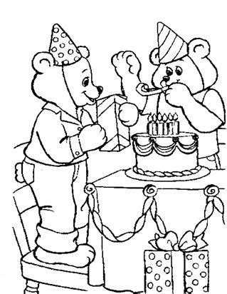 birthday bear coloring page   teddy bear coloring pages bear