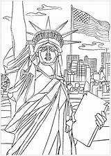 Statue Liberty York Coloring Pages Friendship Enlightening France Gift United People Adult Adults States sketch template