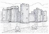Castle Castles Irish Bodiam sketch template